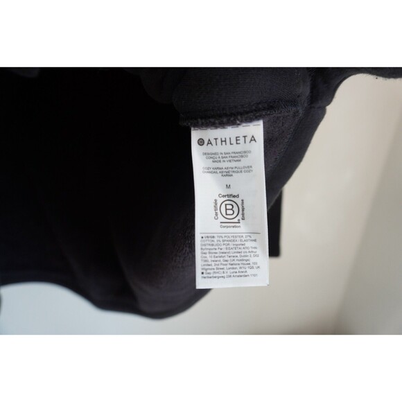 Athleta Sweater Womens Medium Black Pullover 1/4 Zip Mock Neck Athleisure - Picture 7 of 8